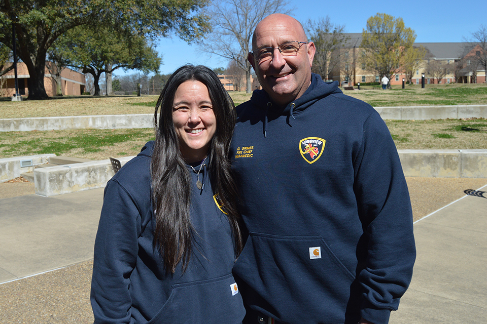 Mandy Bibb with LFD Chief Grimes
